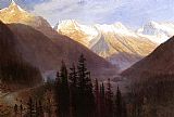 Sunrise Paintings - Sunrise at Glacier Station by Albert Bierstadt